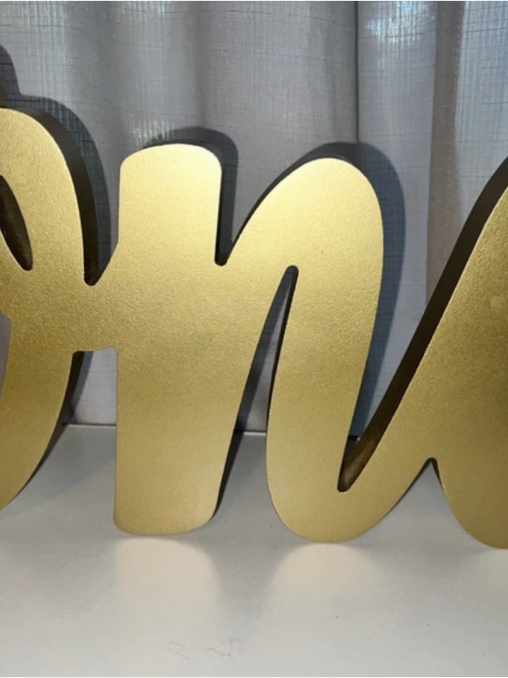 Gold “One” script sign- perfect for first birthday photoshoots